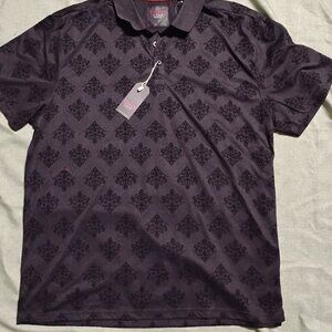 Goth Bruno Luxe Velvet Flocked Short Sleeve Henley